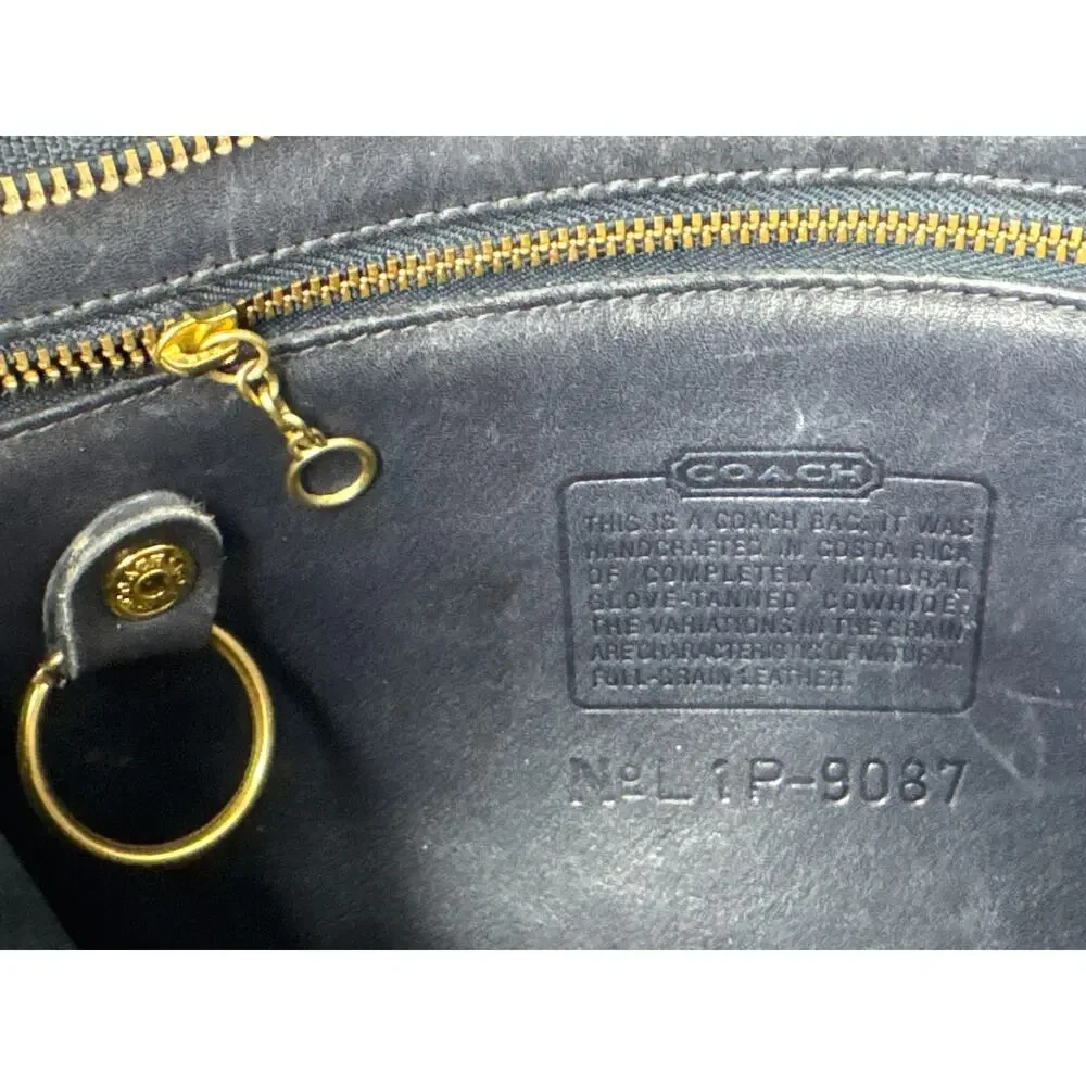 Vintage Coach Metropolis zip crossbody Shoulder Bag | Black Leather 9087